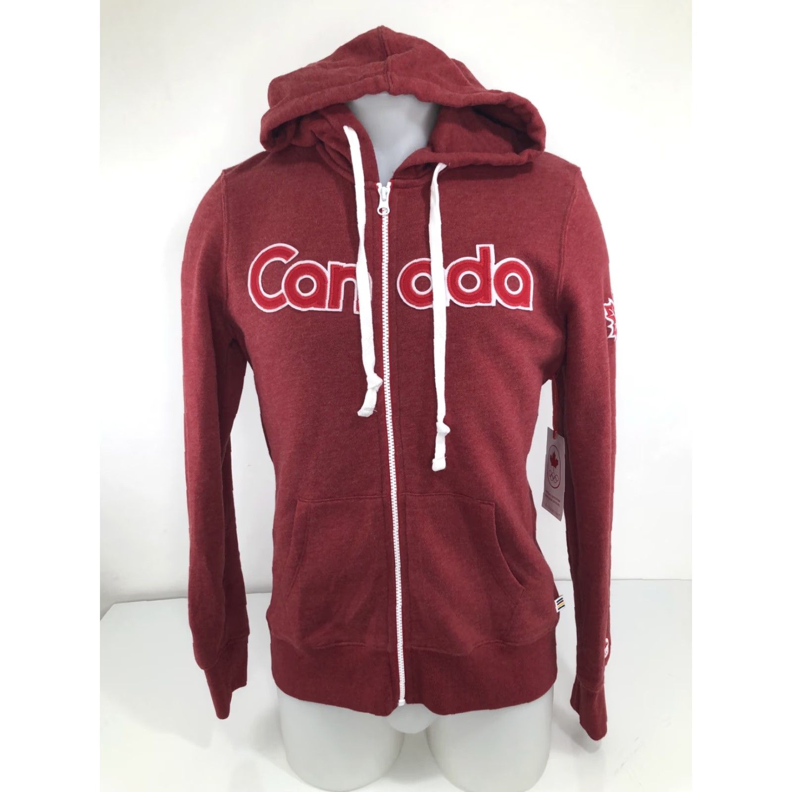 Vintage CANADA OLYMPICS - Embroidered Womens Md. Full Zip Hoodie Jacket Hoodie Red MD Womens LL Size M / US 6-8 / IT 42-44 - 2 Thumbnail