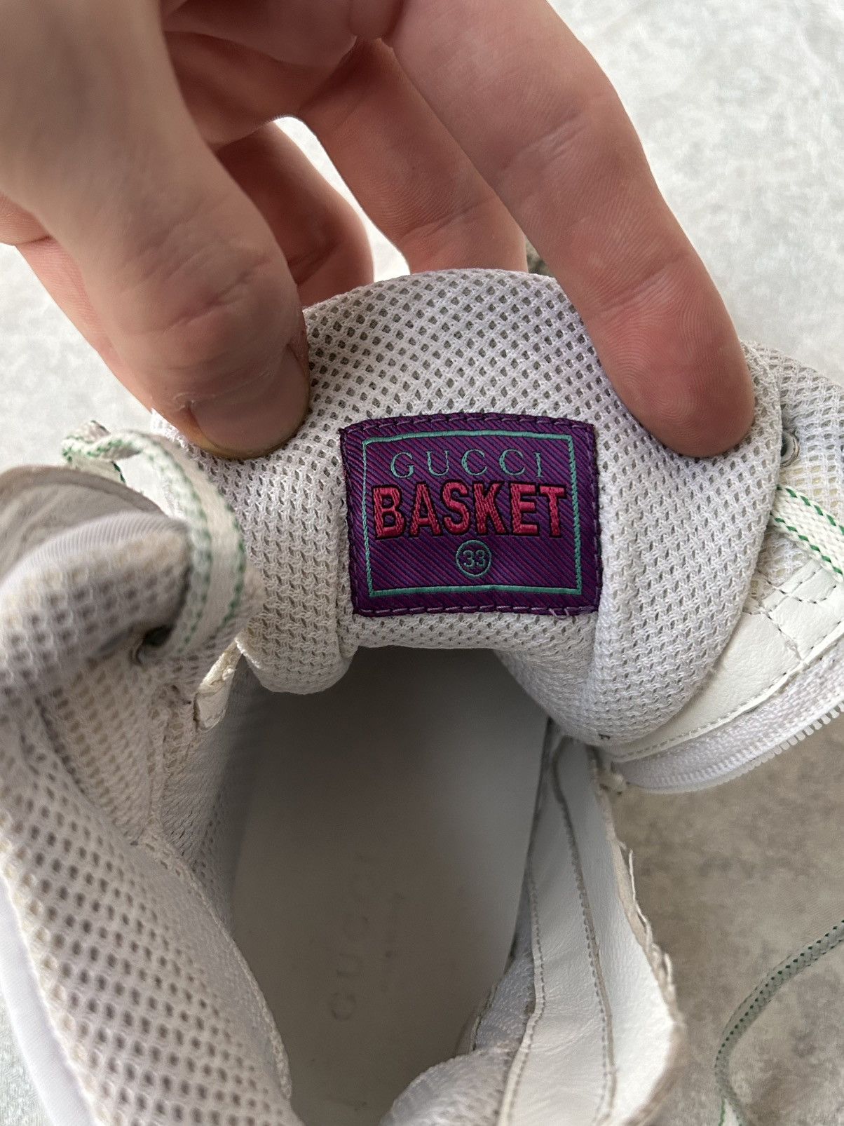Gucci Gucci Kids Basket GG Logo Leather High Tops Size US 5 / EU 37 - 14 Thumbnail