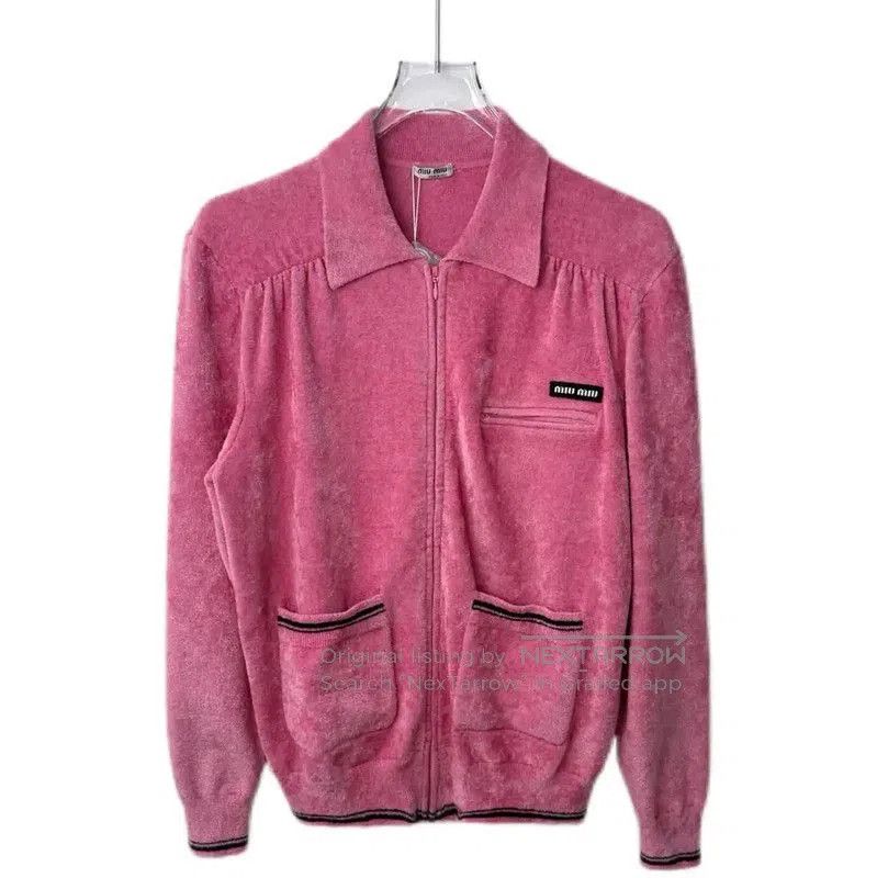 Miu Miu Miu Miu Pink Cotton Blend Women's Jacket . Size L / US 10 / IT 46 - 1 Thumbnail