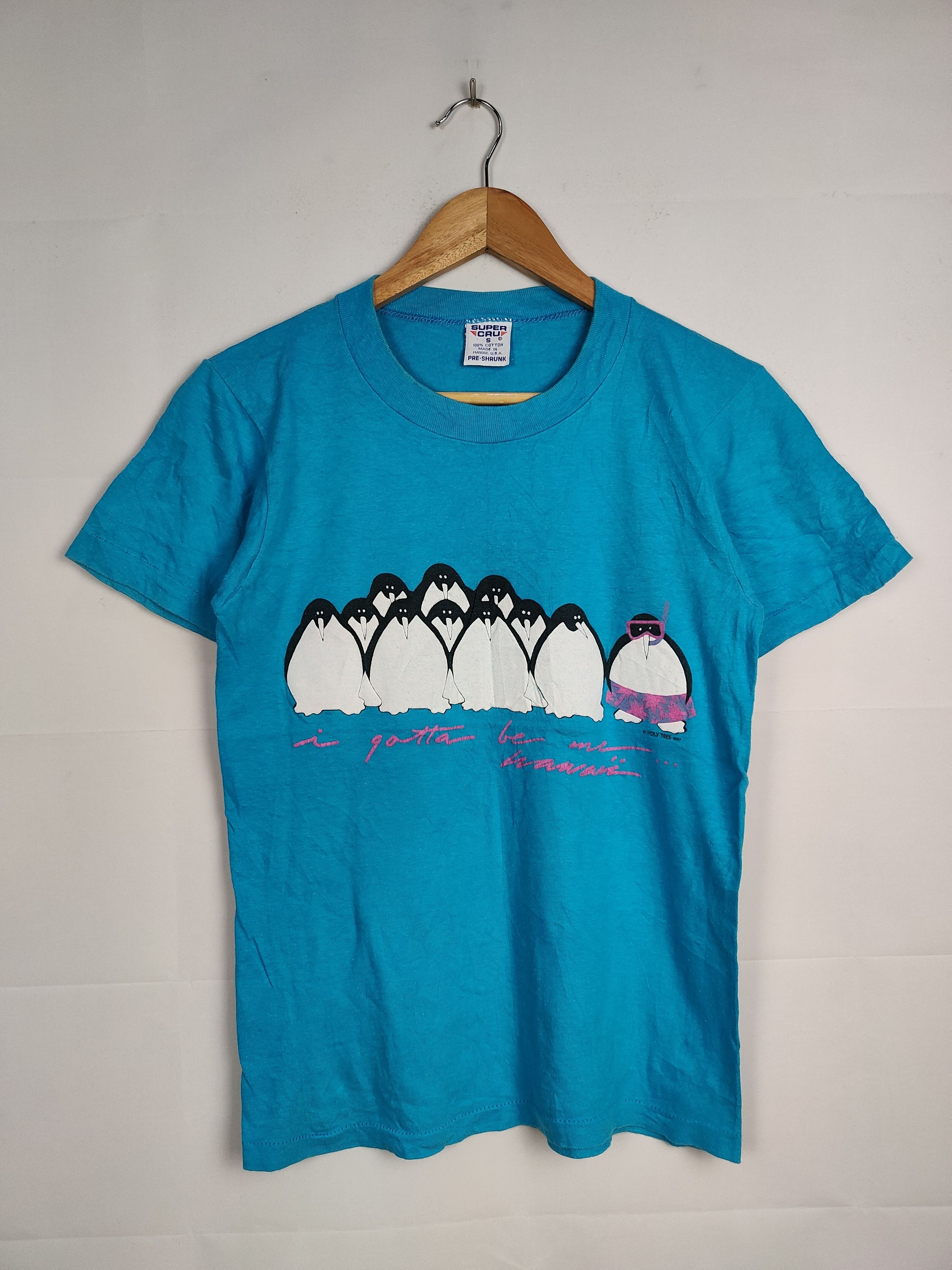 Vintage 80s poly tees Penguin Shirt