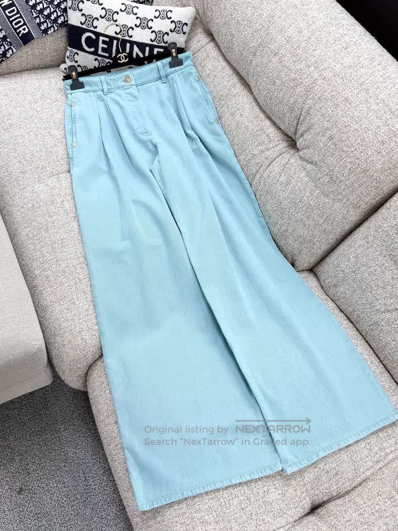 Chanel Chanel Star button denim wide-leg pants jeans Size 25" / US 0 / IT 36 - 3 Thumbnail