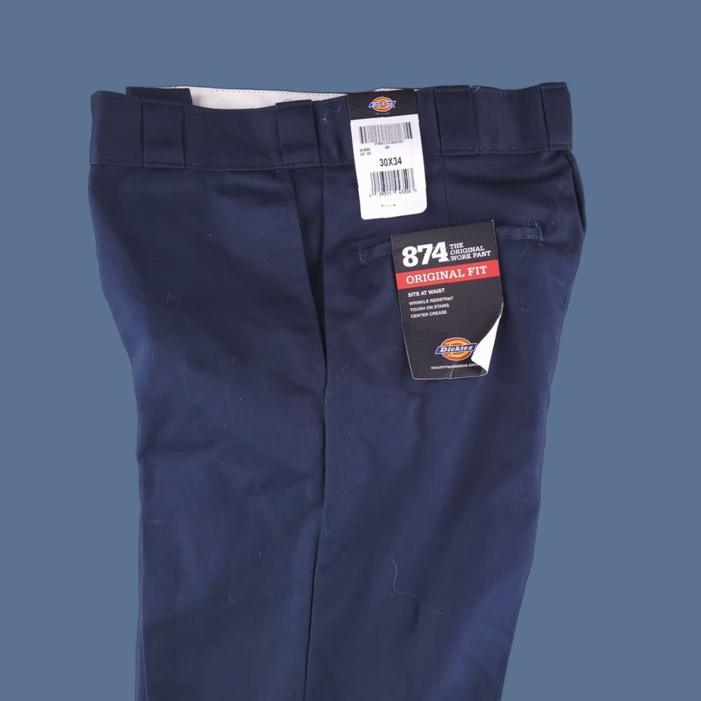 Dickies NEW Dickies Pants Mens 30x34 Original Fit 874 Navy Blue Work Casual Poly Blend Size US 30 / EU 46 - 1 Thumbnail
