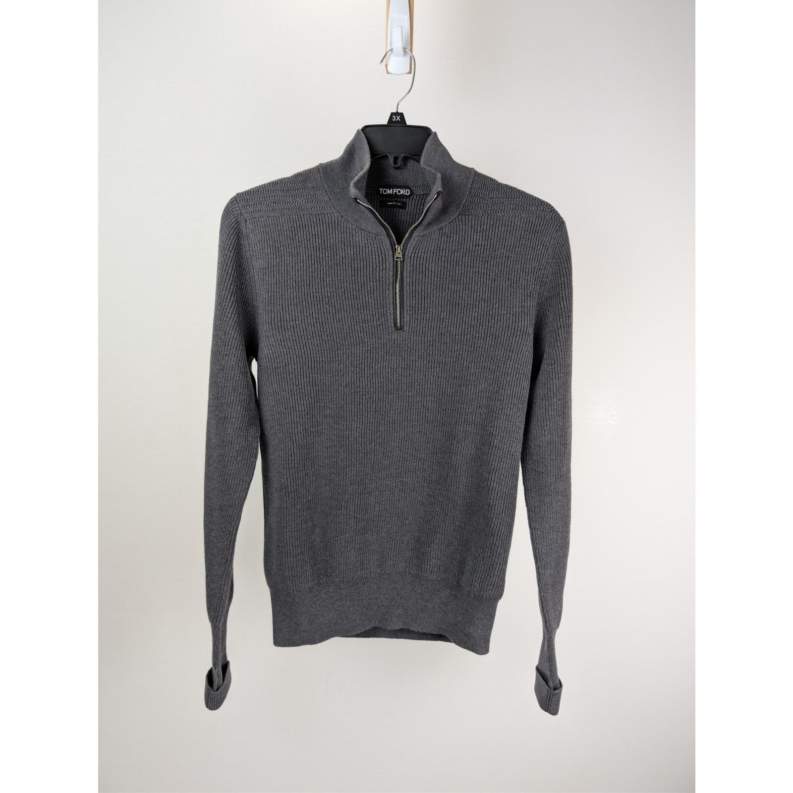 Tom Ford o1rshd1 CC20 Zipper Hi-Neck Sweatshirt in Grey Size US M / EU 48-50 / 2 - 8 Thumbnail