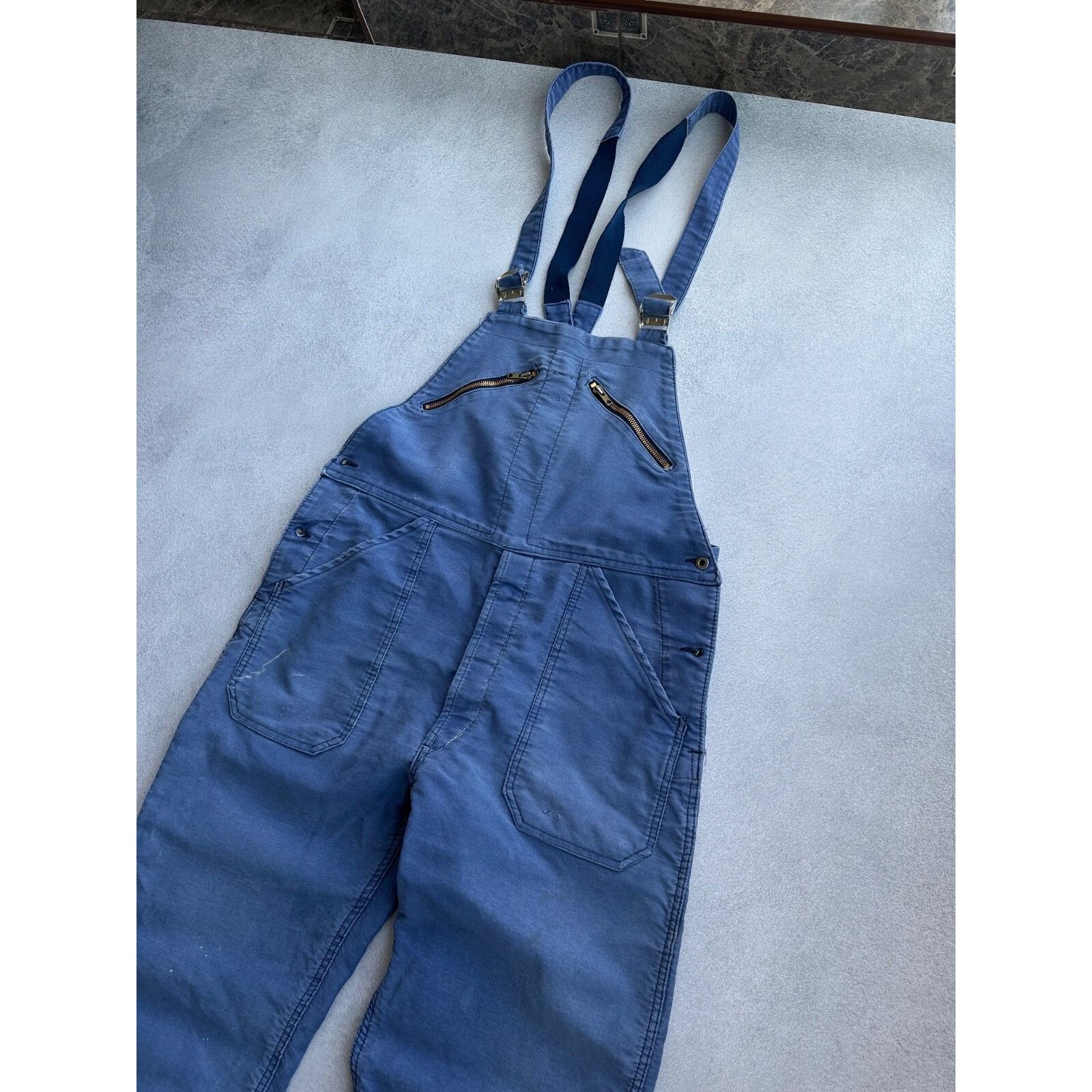 Vintage VTG Adolph Lafont French Workwear Overall Suit 60-70s Size 52L - 5 Thumbnail