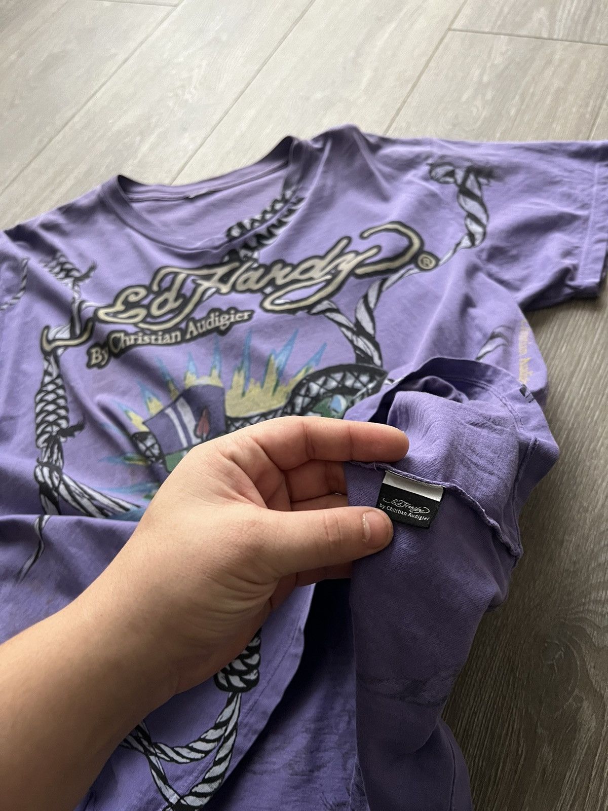 Christian Audigier × Ed Hardy × Vintage Vintage 💥 Ed Hardy by Christian Audigier T-Shirt Y2K Tee Size US L / EU 52-54 / 3 - 12 Thumbnail