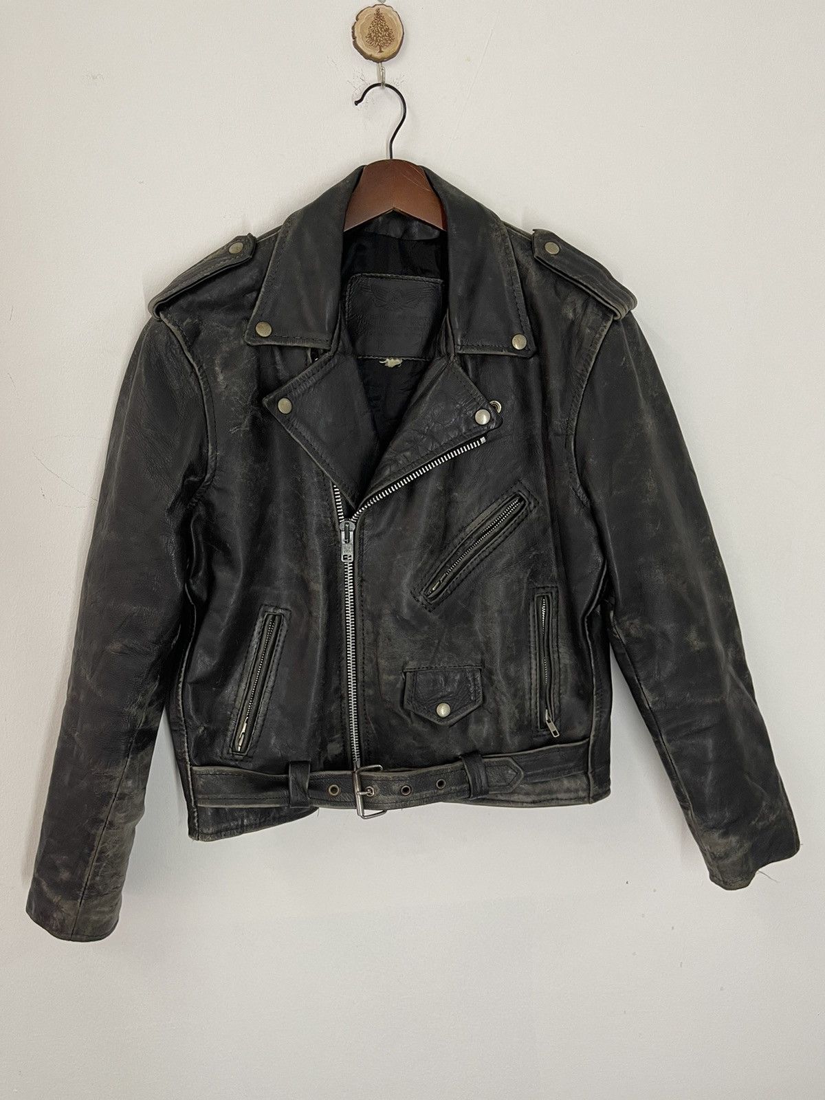 Japanese Brand VINTAGE DOUBLE COLLARS JACKET DSTRESSED BIKER KADOYA Size US M / EU 48-50 / 2 - 6 Thumbnail