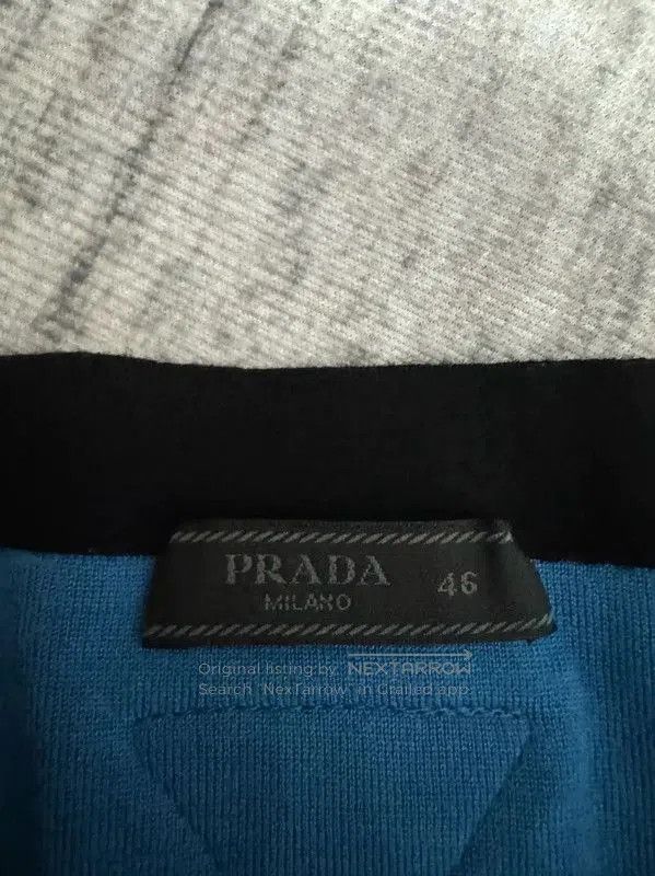 Prada Prada Men's Navy Wool Knit Pullover with Logo. Size US M / EU 48-50 / 2 - 3 Thumbnail