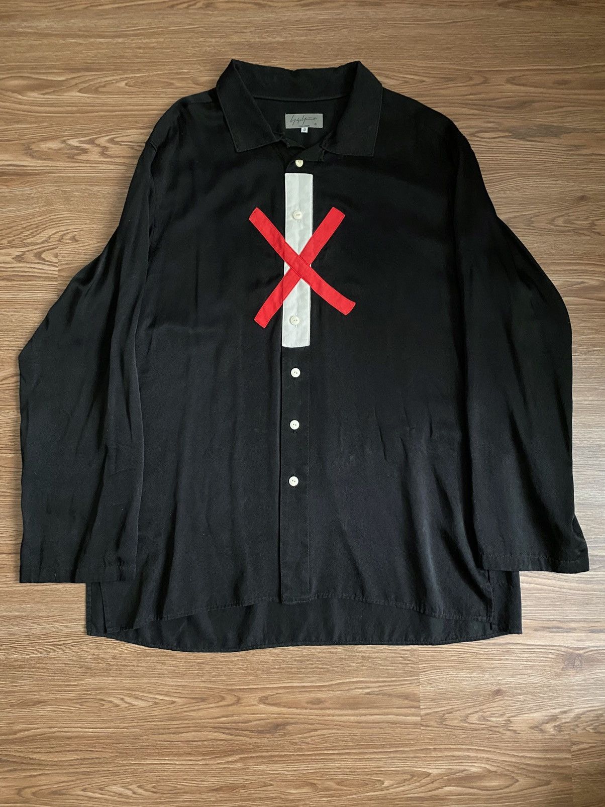 Yohji Yamamoto Yohji Yamamoto Pour Homme Red Cross Silk Shirt SS17 Look17 Size US M / EU 48-50 / 2 - 2 Thumbnail