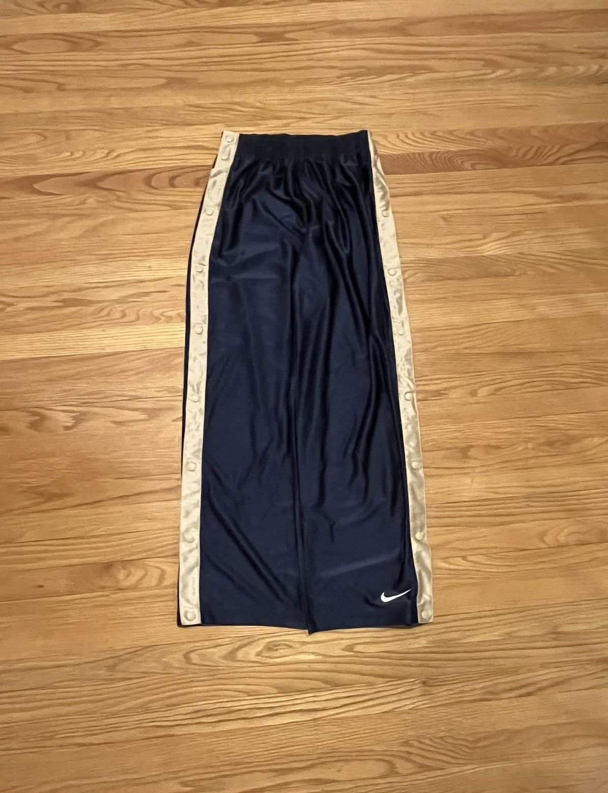 Nike × Vintage Vintage Baggy Navy Blue Nike Gold Trackpants sz M y2k grunge Size US 32 / EU 48 - 3 Thumbnail
