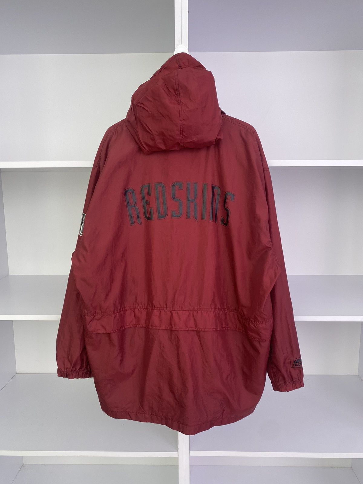 NFL × Vintage Vintage 90s Washington Redskins Red Nylon Anorak Track Jack Size US XL / EU 56 / 4 - 11 Thumbnail