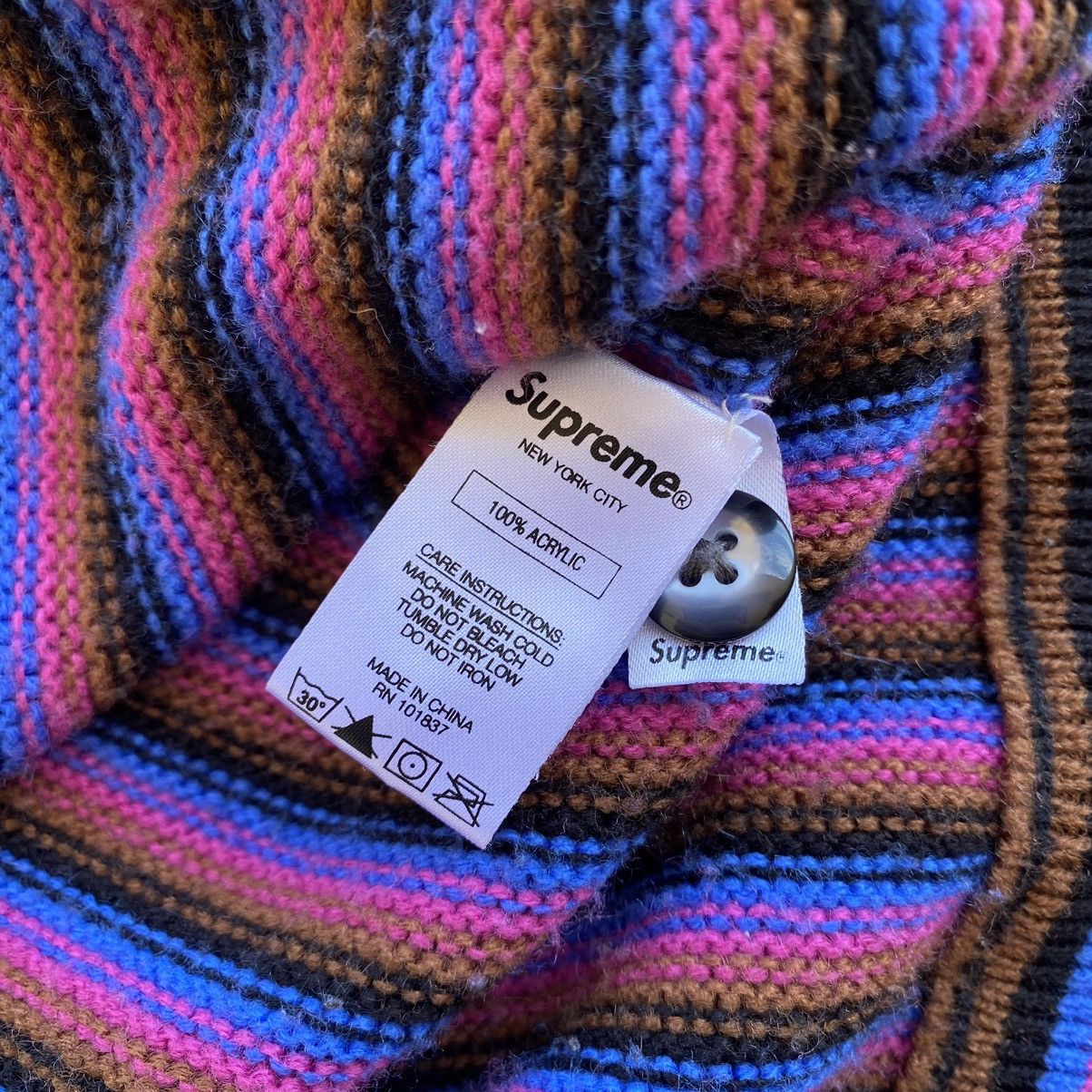 Stussy × Supreme × Vintage Supreme Micro Stripe Cardigan Sweater 