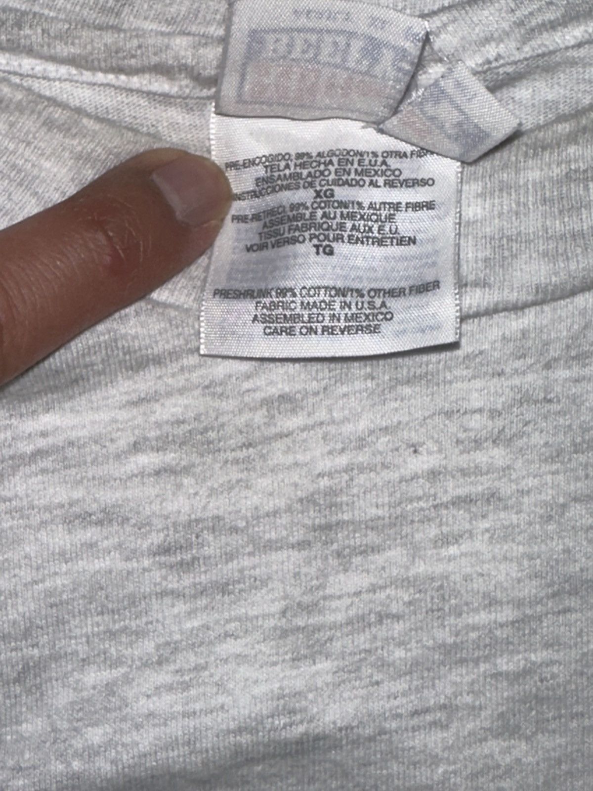 Vintage Single Stitch Vtg HANES Heather Gray Blank Pocket Tee XL Size US XL / EU 56 / 4 - 4 Thumbnail
