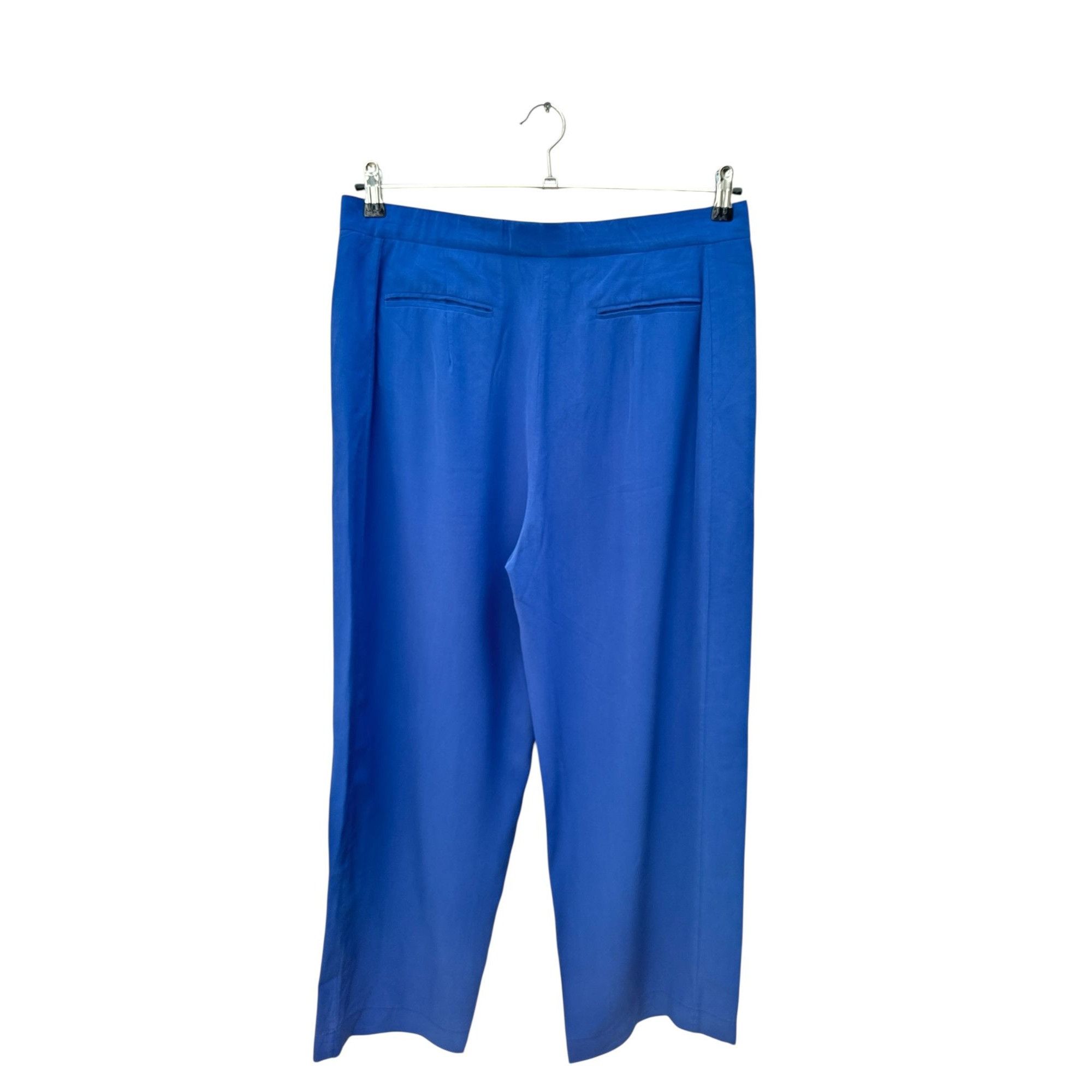 Celine Electric Blue Pure Silk Trousers Size 28" / US 6 / IT 42 - 4 Thumbnail