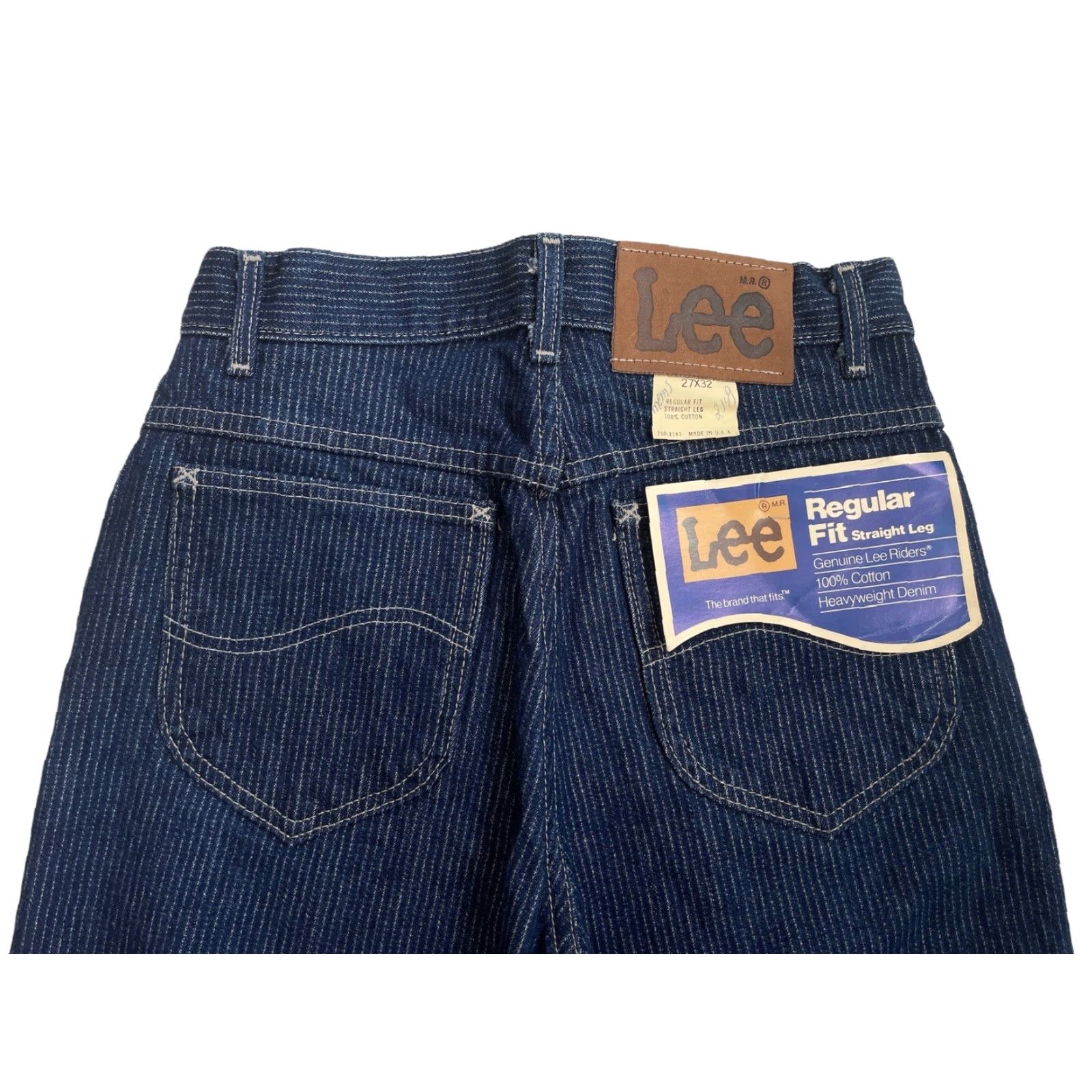 Lee VINTAGE Lee Railroad Stripe Jeans Straight Size 27x32 NWT USA Men Regular 100% Cotton Dark Blue Jeans Size US 27 - 3 Thumbnail