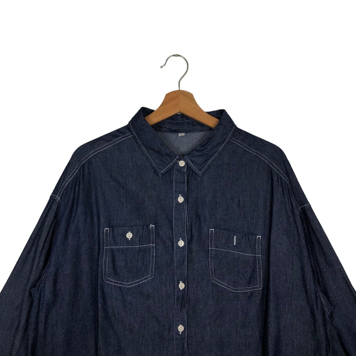 Japanese Brand VINTAGE DENIM SHIRT JACKET JAPAN INSPIRE ISSEY MIYAKE Size US L / EU 52-54 / 3 - 2 Thumbnail