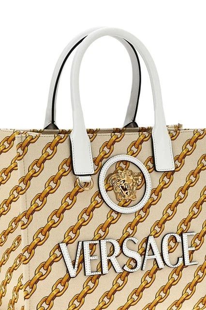 Versace VERSACE La Medusa Small White Canvas Tote New Authentic Size ONE SIZE - 3 Thumbnail