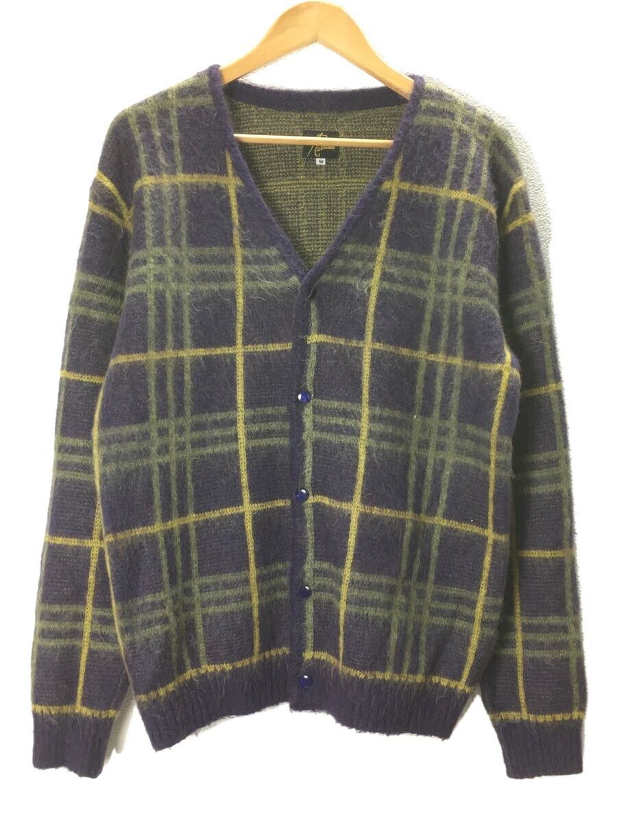 カーディガン Needles MOHAIR CARDIGAN - CHECKERED Needles Sweater Purple Checkered Mohair Cardigan | Grailed