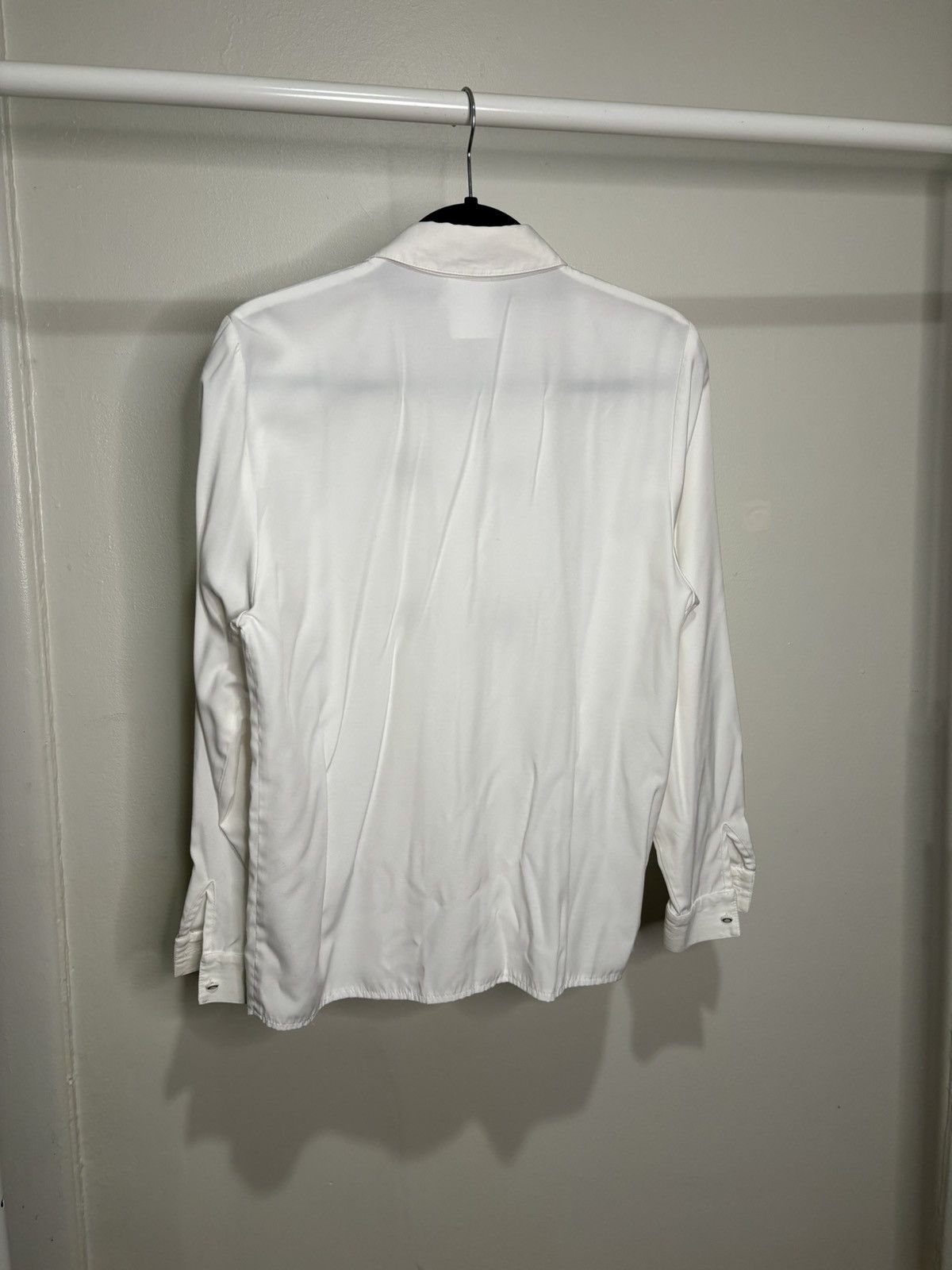 Vintage Vintage 1970s White Coquette Button-Up Shirt Size L / US 10 / IT 46 - 6 Thumbnail