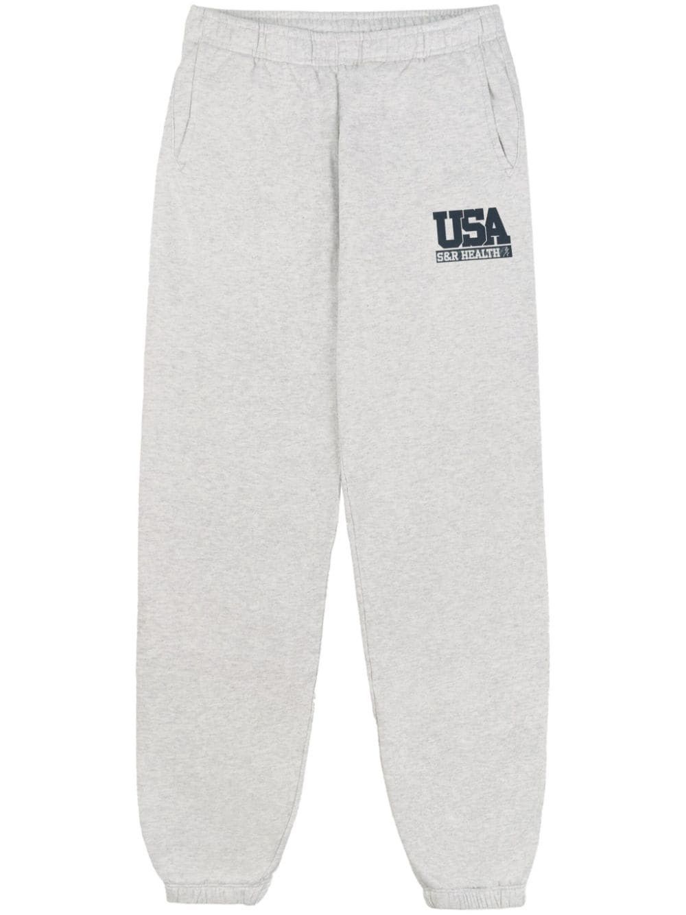 Sporty & Rich o1mle0525 Team USA Sweatpant in Heather Gray Size 26" / US 2 / IT 38 - 1 Thumbnail
