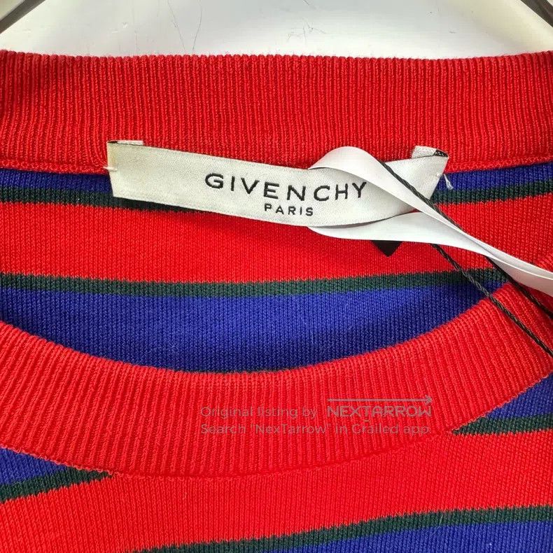 Givenchy Givenchy Striped Letter Logo Knit Short Sleeve Size US M / EU 48-50 / 2 - 3 Thumbnail