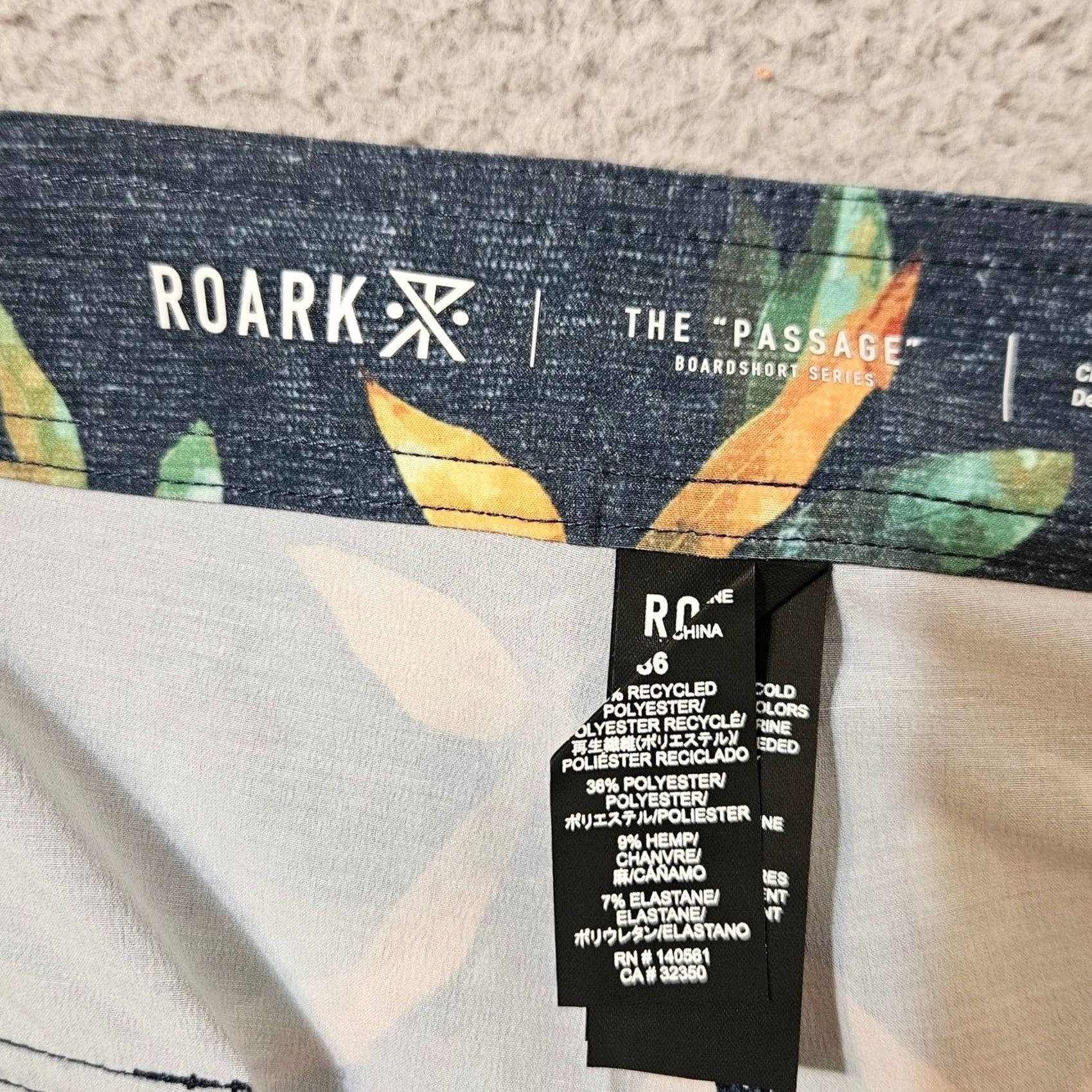Roark Roark Passage 18" La Selva Board Shorts Swim Navy Size 36 NWT Men's Size US 36 / EU 52 - 3 Thumbnail