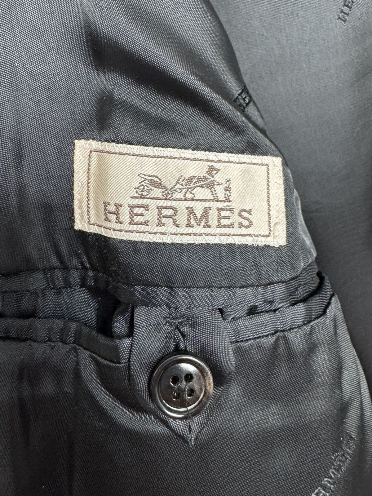 Hermes Hermes Heavy Wool Black-Grey Coat Size US M / EU 48-50 / 2 - 17 Thumbnail