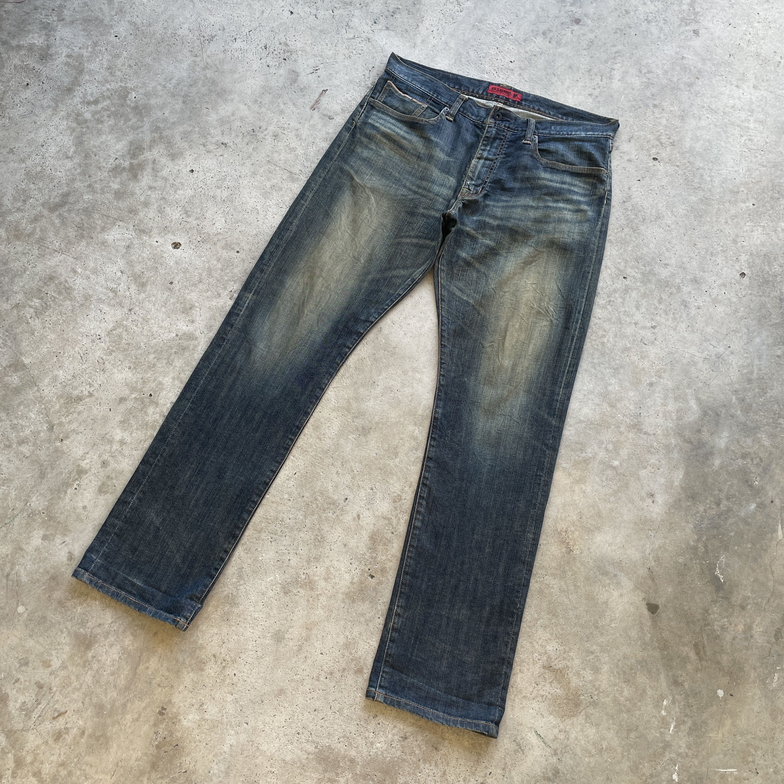 Japanese Brand VINTAGE BACK NUMBER RUSTY JEANS REDLINE FADED DENIM PANT W36 Size US 36 / EU 52 - 2 Thumbnail