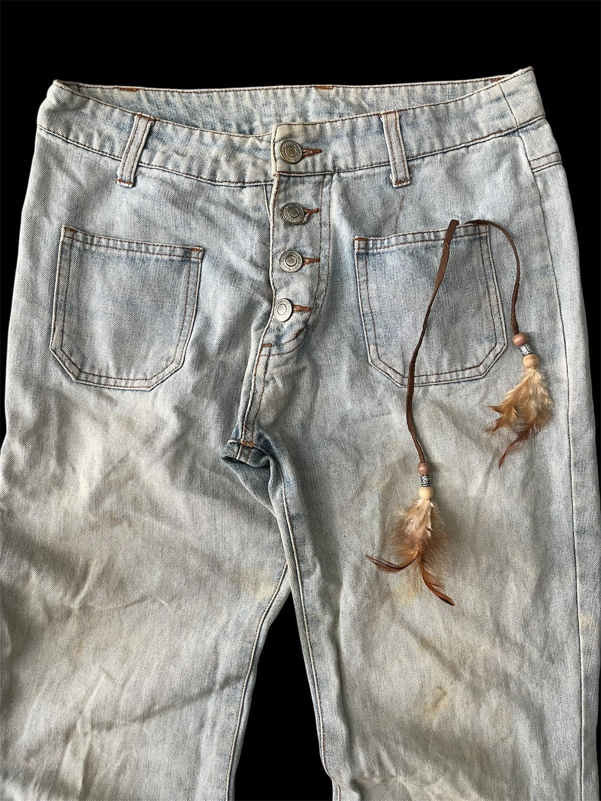 Tornado Mart Vintage pendora lace up dragon flare mudwash jeans Size US 28 / EU 44 - 3 Thumbnail