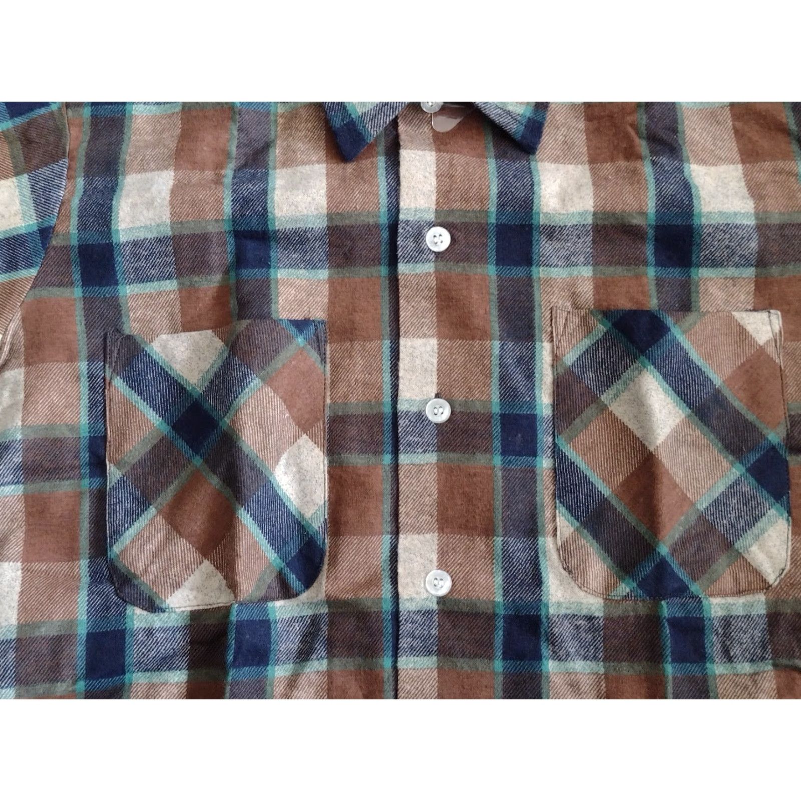 Vintage VINTAGE Windbreaker Plaid Flannel Shirt Mens S Regular Long Sleeve Brown Blue NWT/NWOT Size US S / EU 44-46 / 1 - 6 Thumbnail