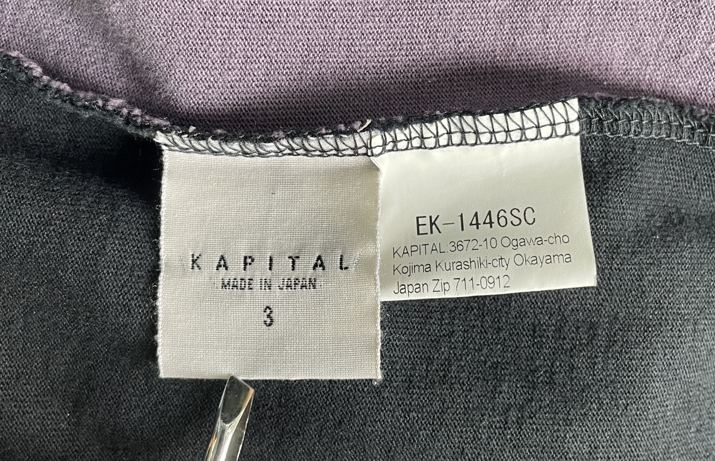 Kapital KAPITAL Two Tone Purple Black Skeleton Tee Size US XL / EU 56 / 4 - 5 Thumbnail
