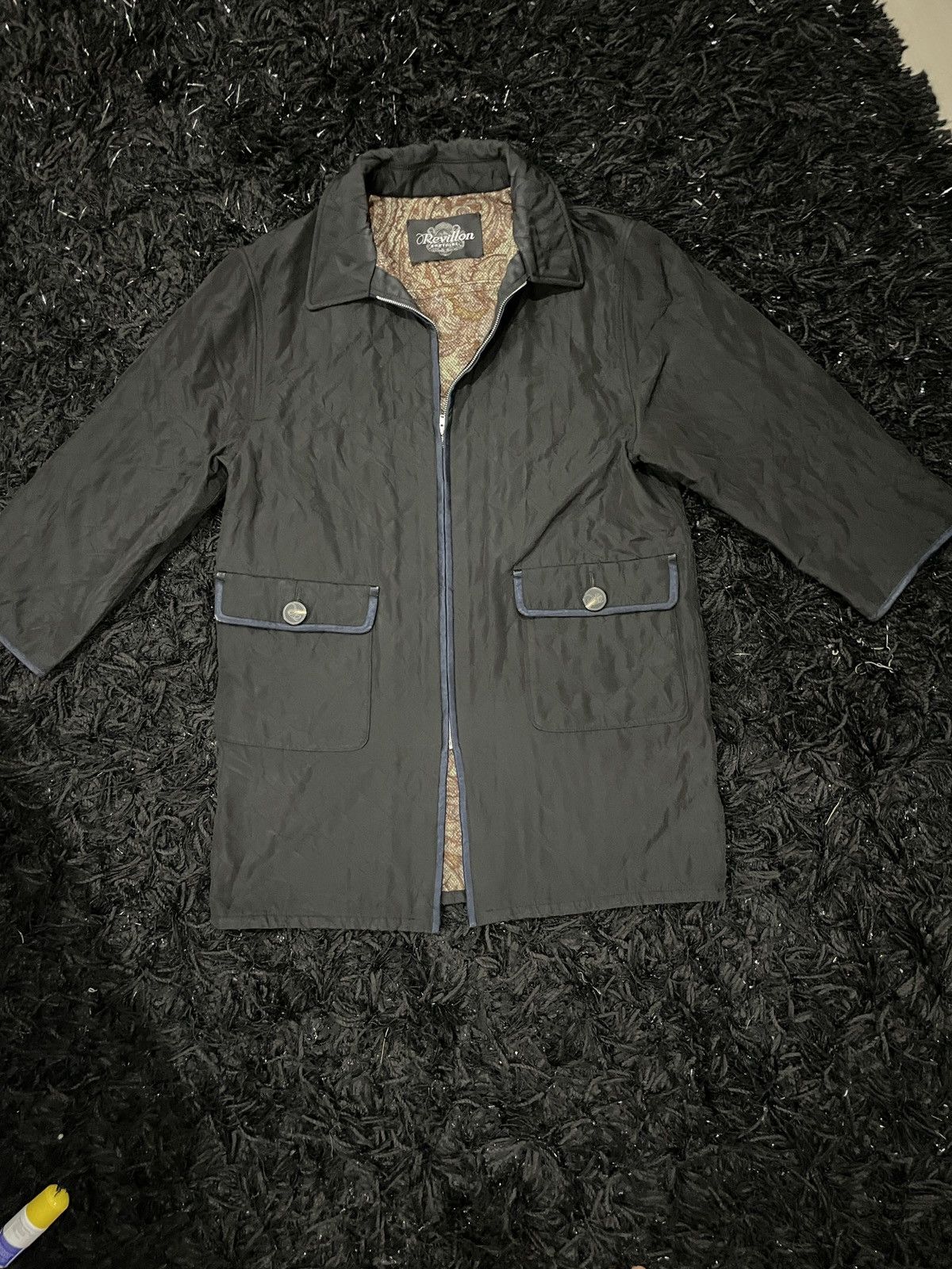 Designer Revillon Quilted Jacket Cashmere Classic Style Vintage Size US L / EU 52-54 / 3 - 1 Thumbnail