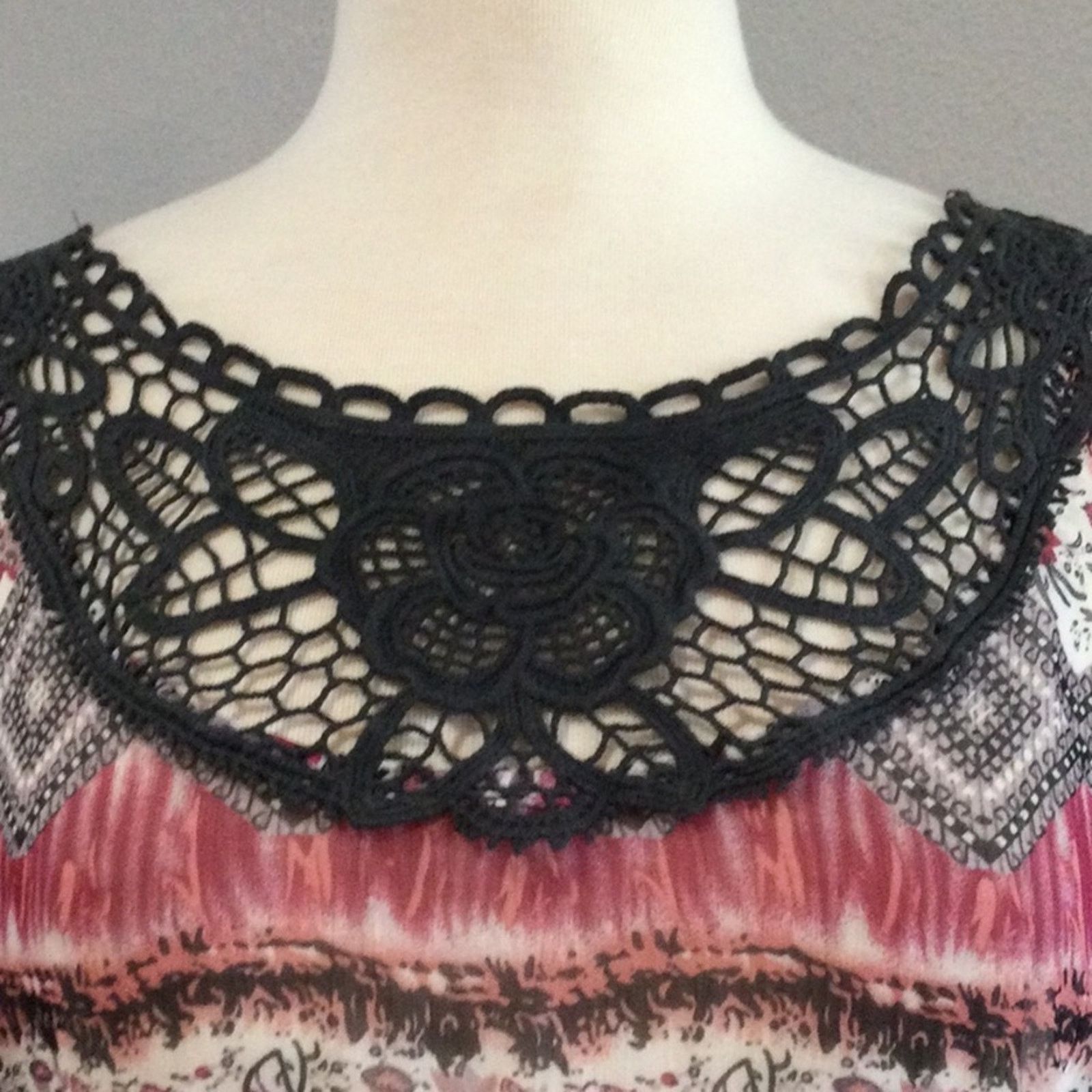Other Love Potion Multicolor Sheer Flutter Sleeve Top Size M Size M / US 6-8 / IT 42-44 - 4 Thumbnail