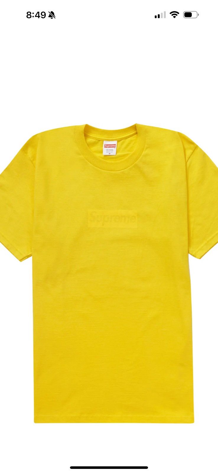 Supreme Supreme Tonal Box Logo Tee Yellow Medium Size US M / EU 48-50 / 2 - 2 Thumbnail