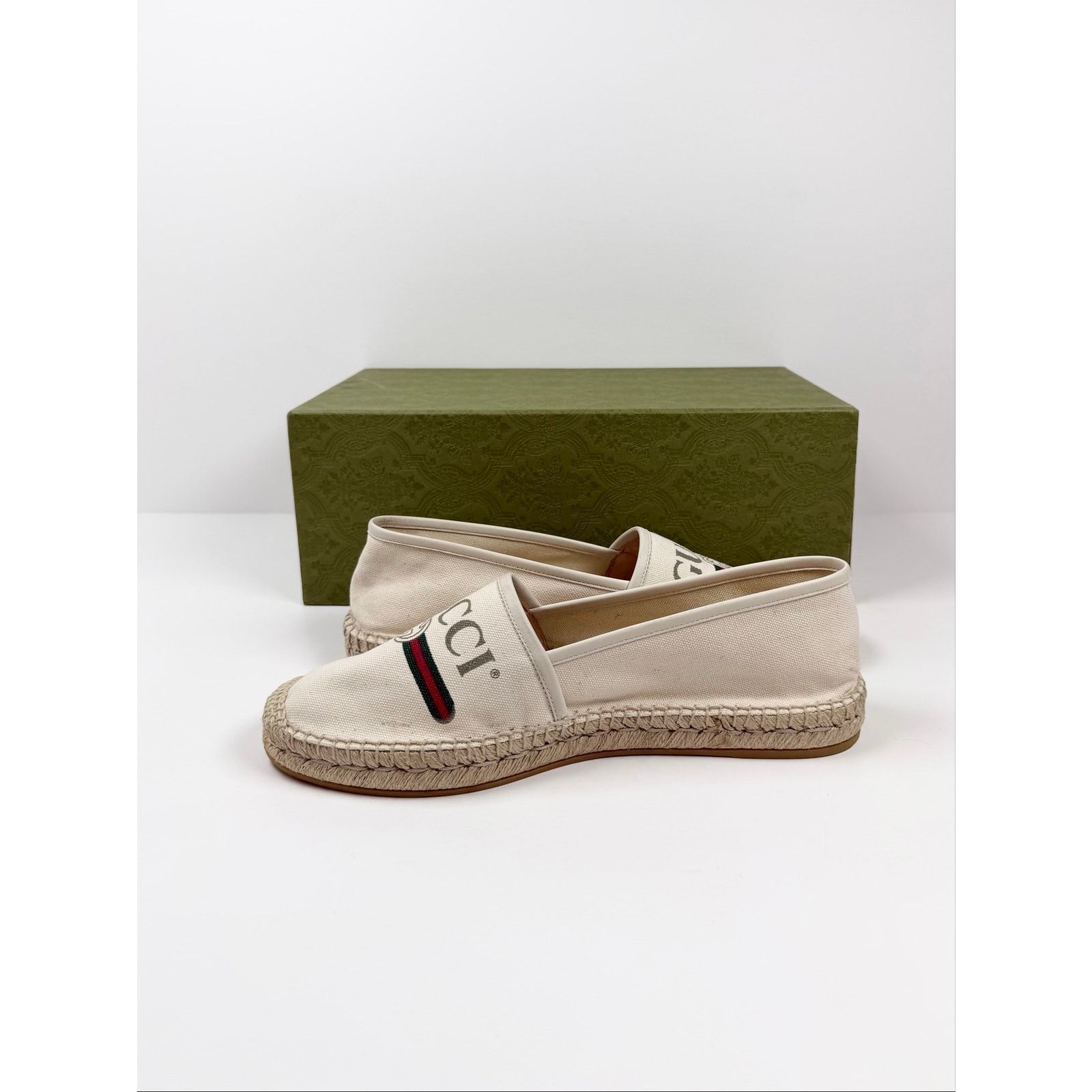 Gucci Size 42EU/9US - Gucci Canvas Logo Beige Espadrilles NEW Size US 9 / EU 42 - 6 Thumbnail