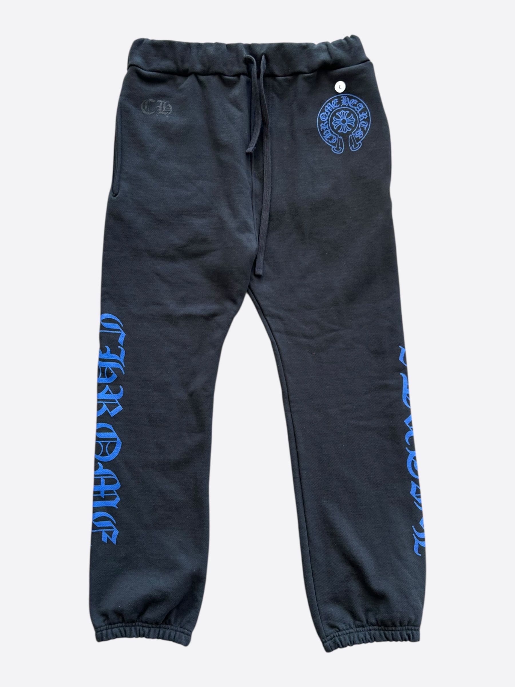 Chrome Hearts Chrome Hearts Black & Blue Logo Sweatpants Size US 34 / EU 50 - 1 Thumbnail