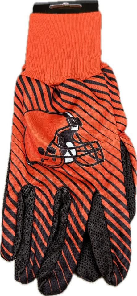 Designer Cleveland Browns Football NFL Adult Utility Work Gloves Size ONE SIZE - 1 Thumbnail