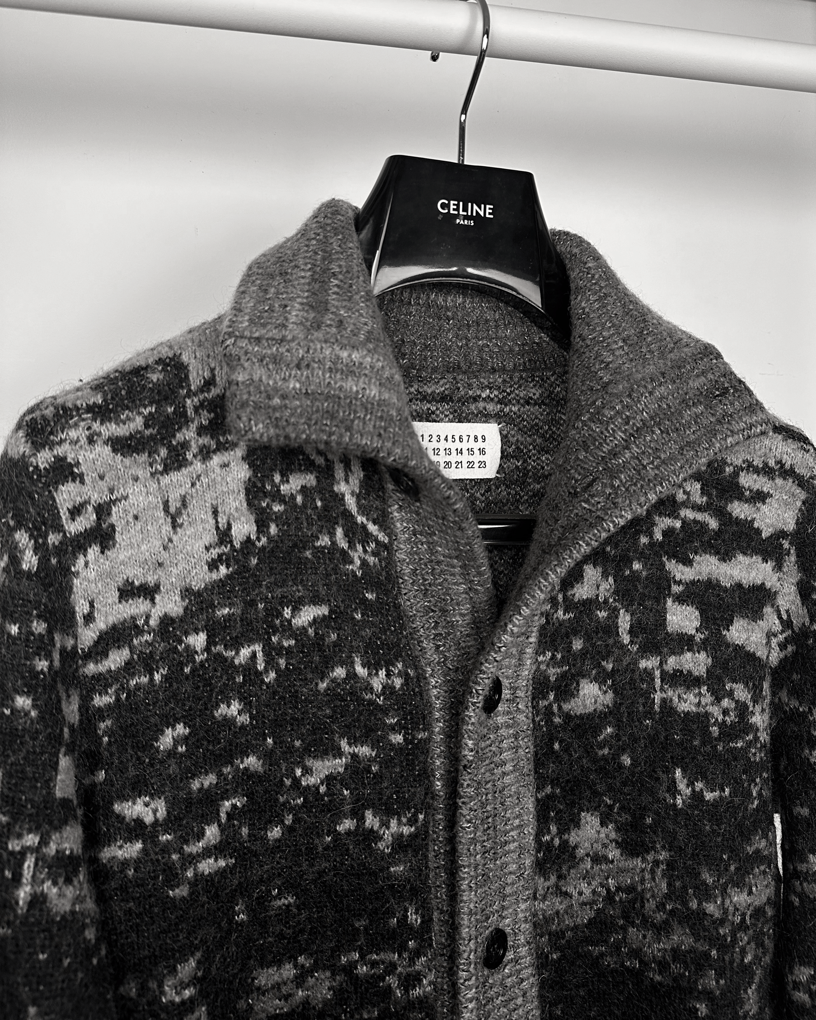 Maison Margiela Maison Margiela Snow Camo Mottled Turtleneck Cardigan Size US M / EU 48-50 / 2 - 4 Thumbnail