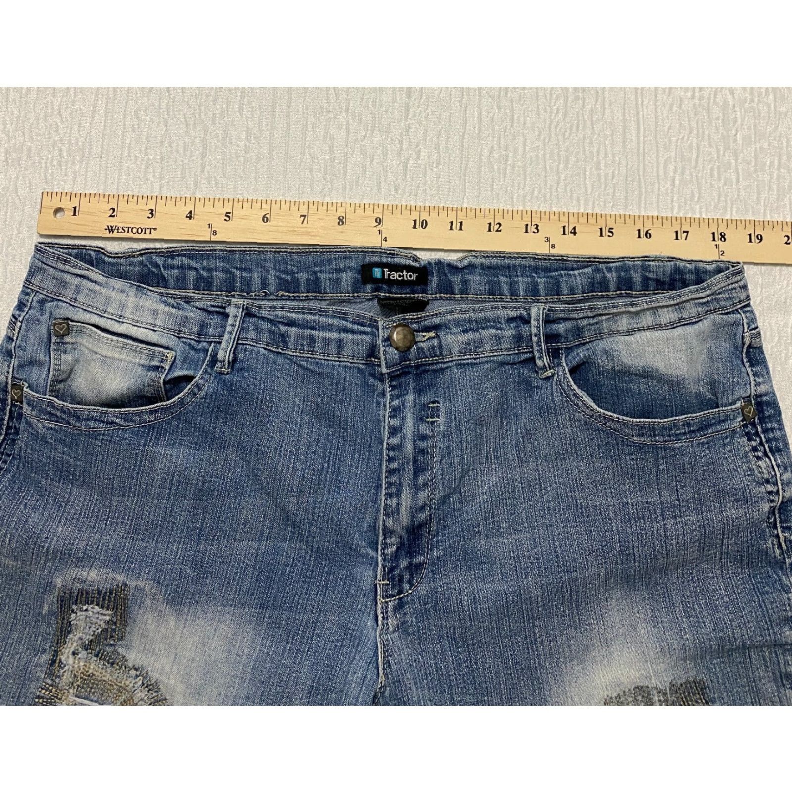 Vintage Tractor Jeans Women’s Denim Straight Stretch Blue 13 Regular 37x30 Adult Womens Size 13 Jeans Size 25" / US 0 / IT 36 - 4 Thumbnail