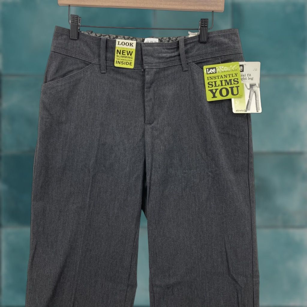 Lee Lee Pants Womens 8 Charcoal Gray Natural Fit Straight Leg Tummy Control Casual Dress Pants Slimming, Stretch, Shaping, Comfort for Workwear Size 30" / US 8 / IT 44 - 1 Thumbnail
