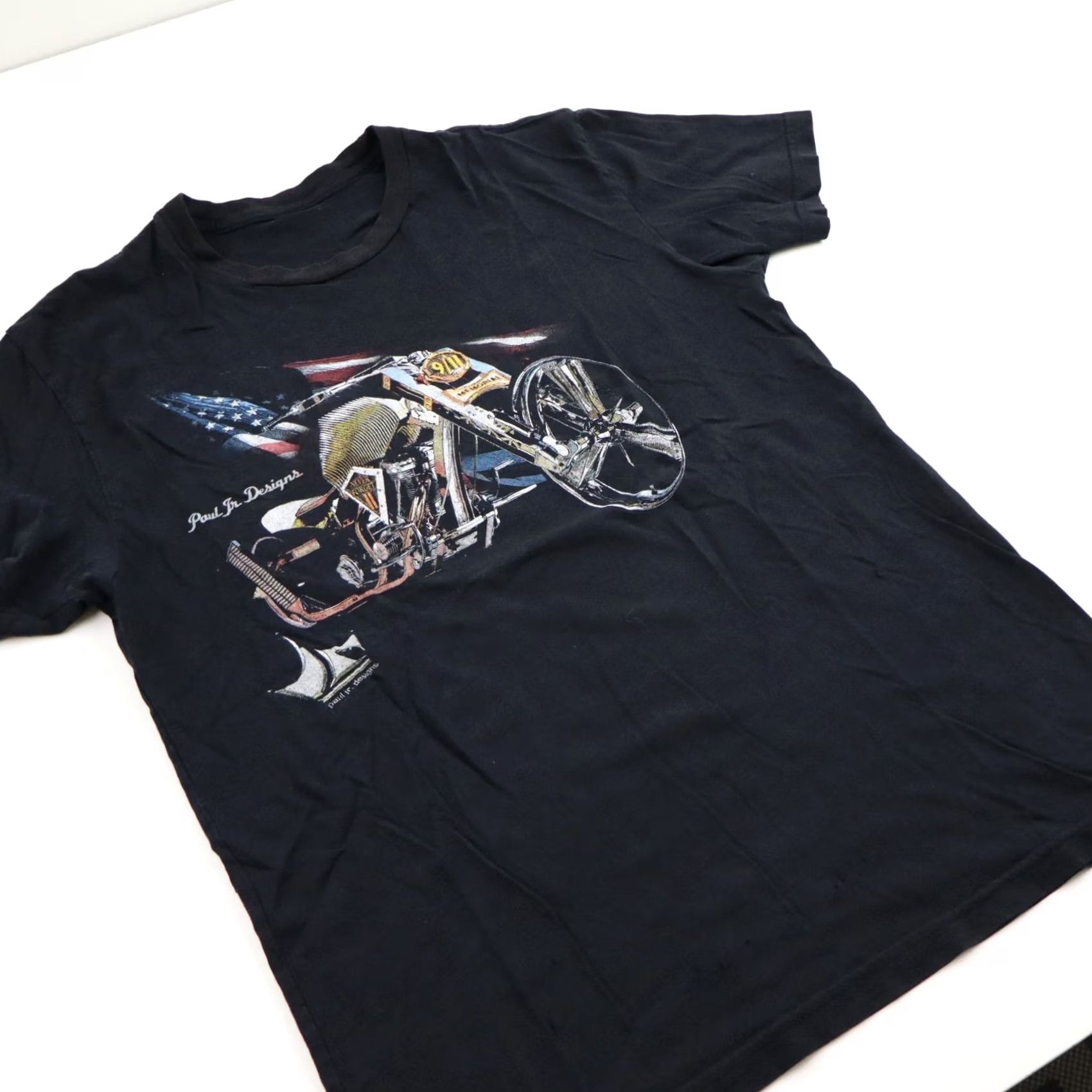 Gildan VINTAGE Paul Jr. Designs 911 Memorial Chopper Tee Mens S T-Shirt Black American Motorcycle 90s Harley-Davidson USA Made Choppers Vintage USA Mens S Size US S / EU 44-46 / 1 - 3 Thumbnail
