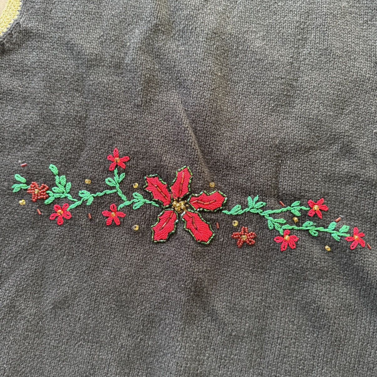 Other Vintage 90s Segue Noel Floral Christmas Sweater Vest Size S / US 4 / IT 40 - 5 Thumbnail