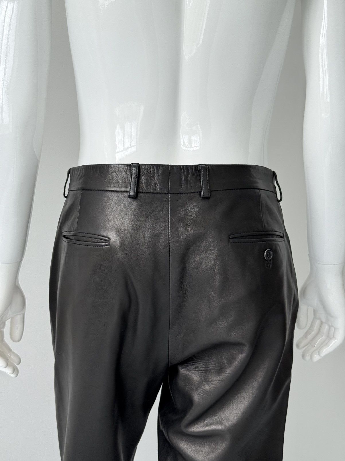 Gucci Gucci Tom Ford Era Dark Brown Black Lambskin Leather Pants Size US 35 - 8 Thumbnail