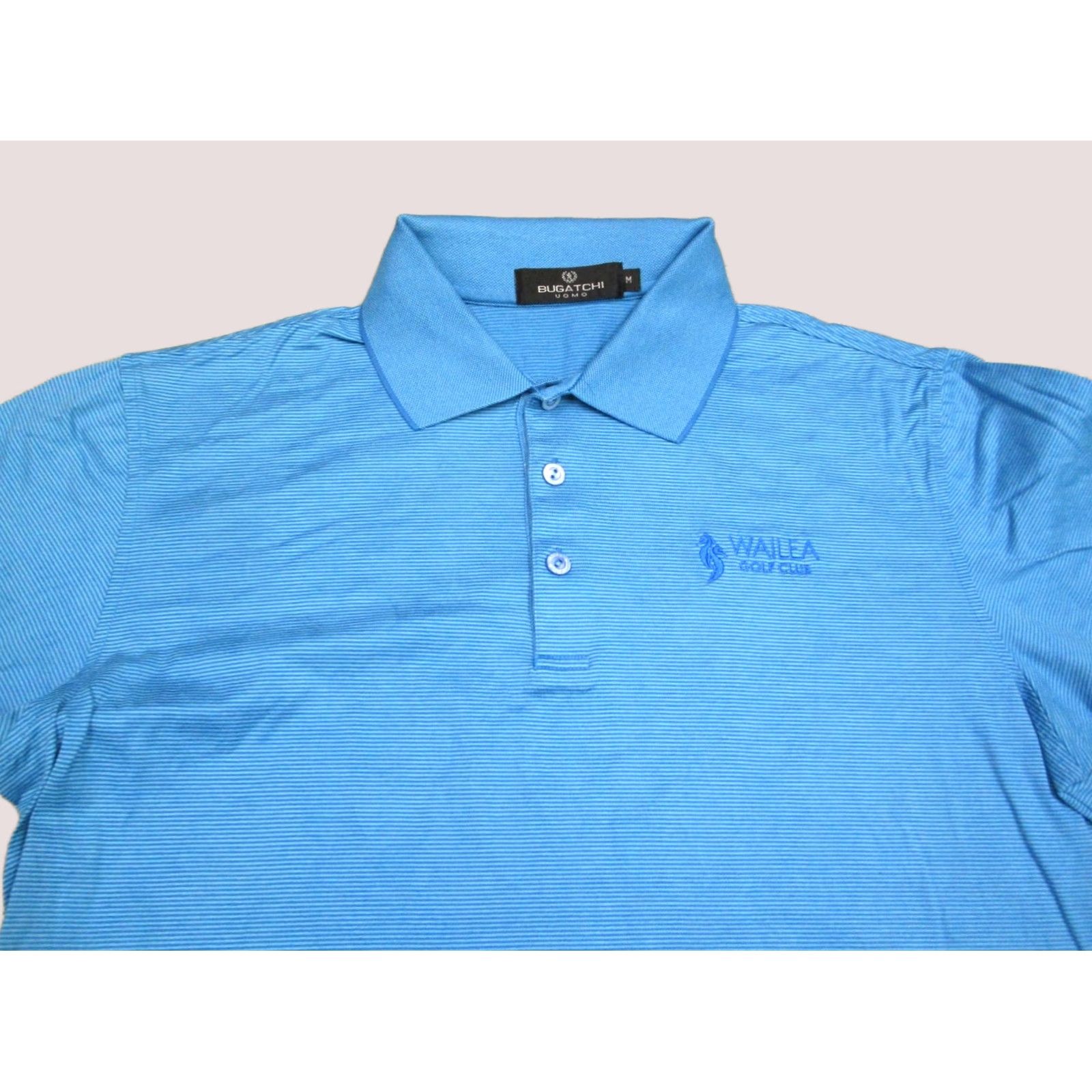 BUGATCHI Bugatchi Uomo Polo Shirt Men M Blue Striped Performance Golf Casual Shirts Size US M / EU 48-50 / 2 - 1 Thumbnail