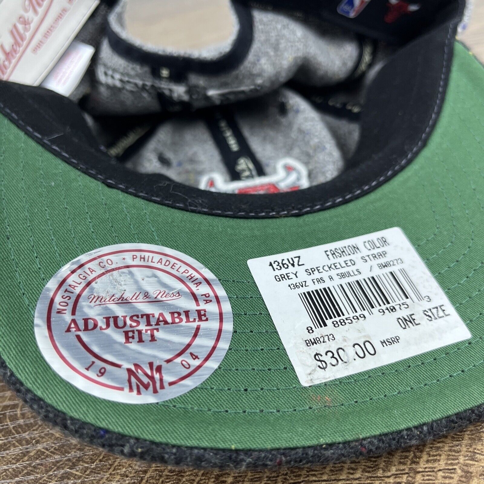 Mitchell & Ness Chicago Bulls Hat Mitchell & Ness Gray Hat Adjustable Adult Size ONE SIZE - 12 Thumbnail
