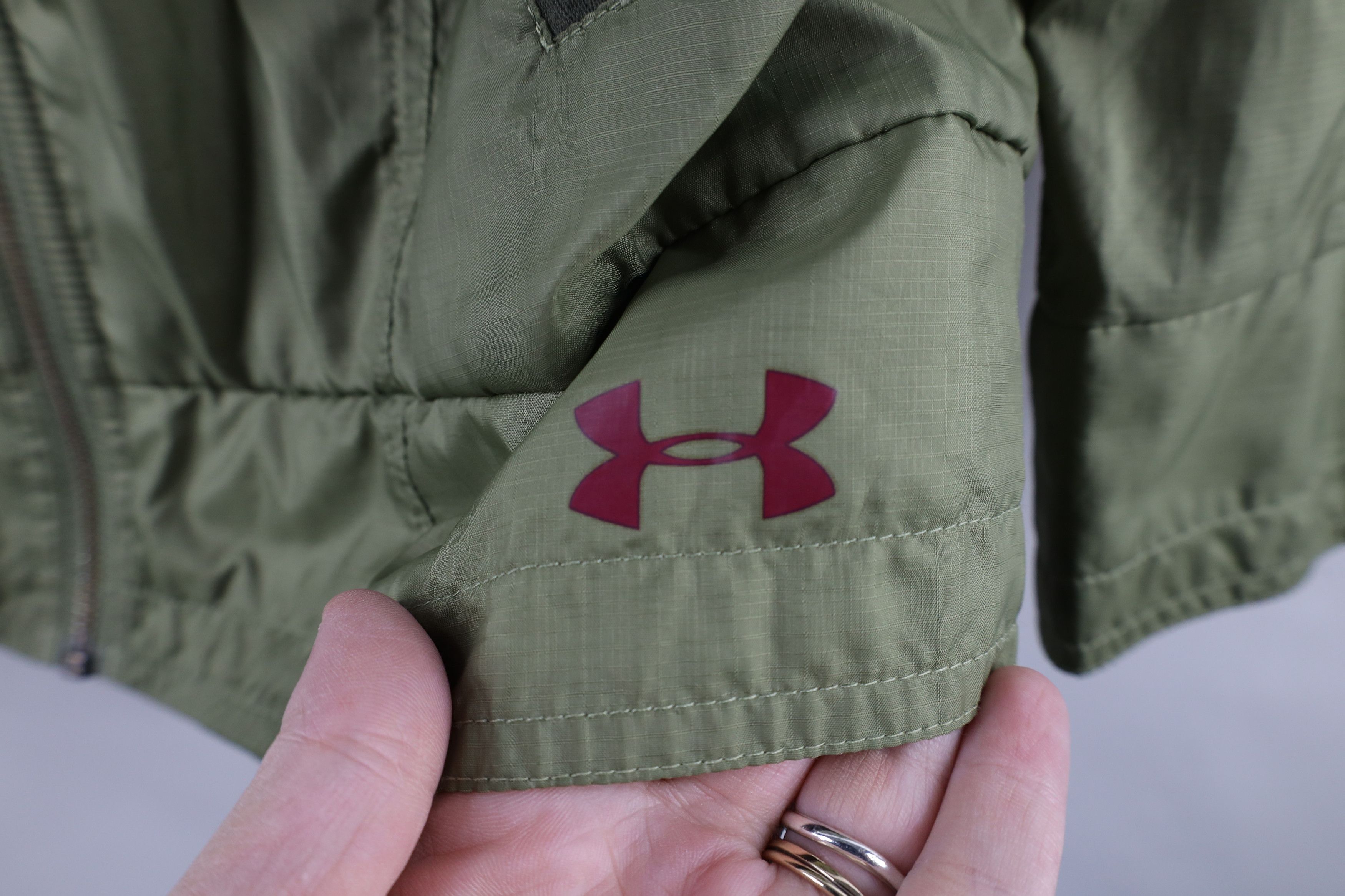 Under Armour × Vintage Under Armour Ripstop Military Style Hooded Rain Jacket Size L / US 10 / IT 46 - 4 Thumbnail