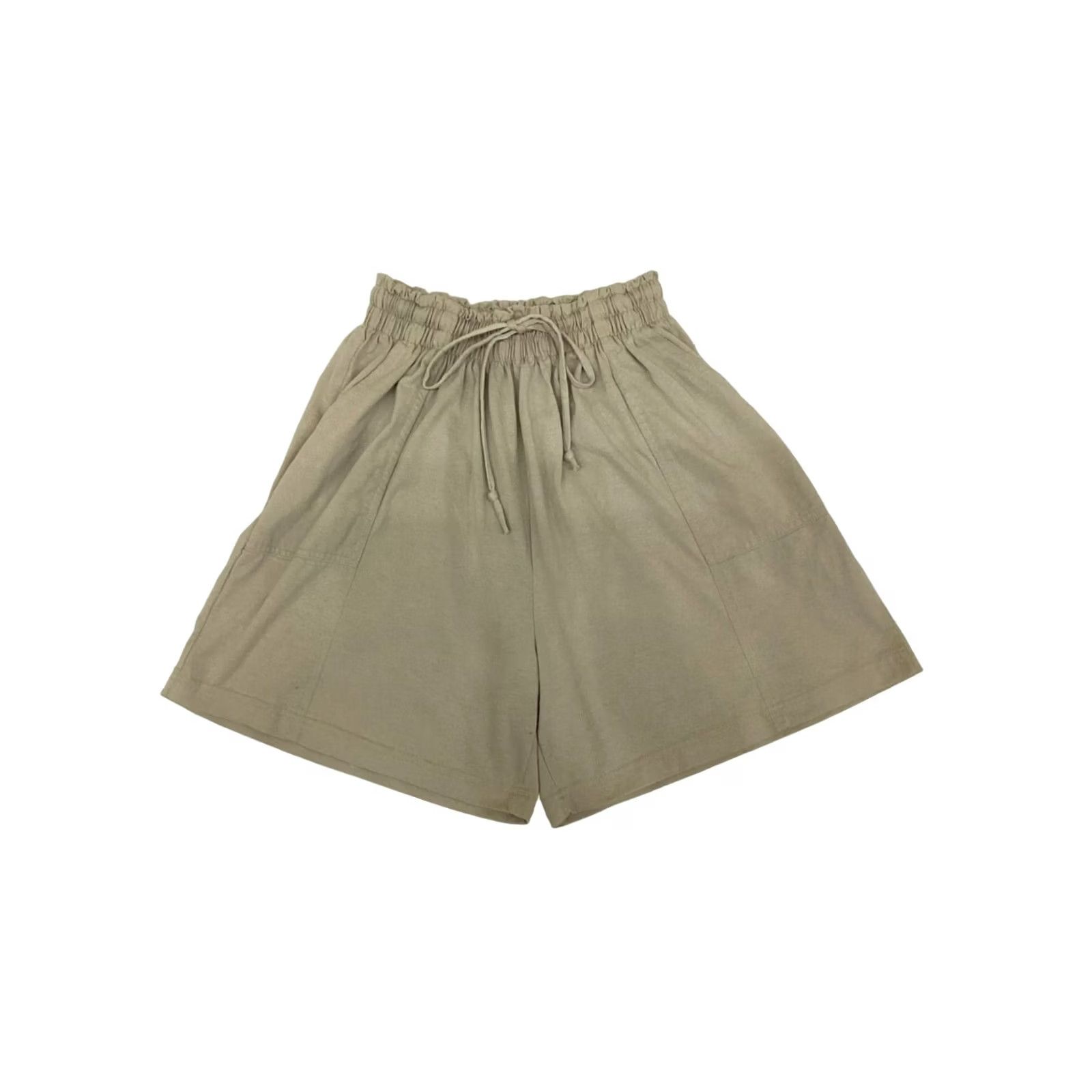 Basic Editions VINTAGE Basic Editions Shorts Womens 18W Beige 65% Polyester 35% Cotton Mom Plus Size Casual Drawstring Waist Womens Size 40" / US 18 - 2 Thumbnail