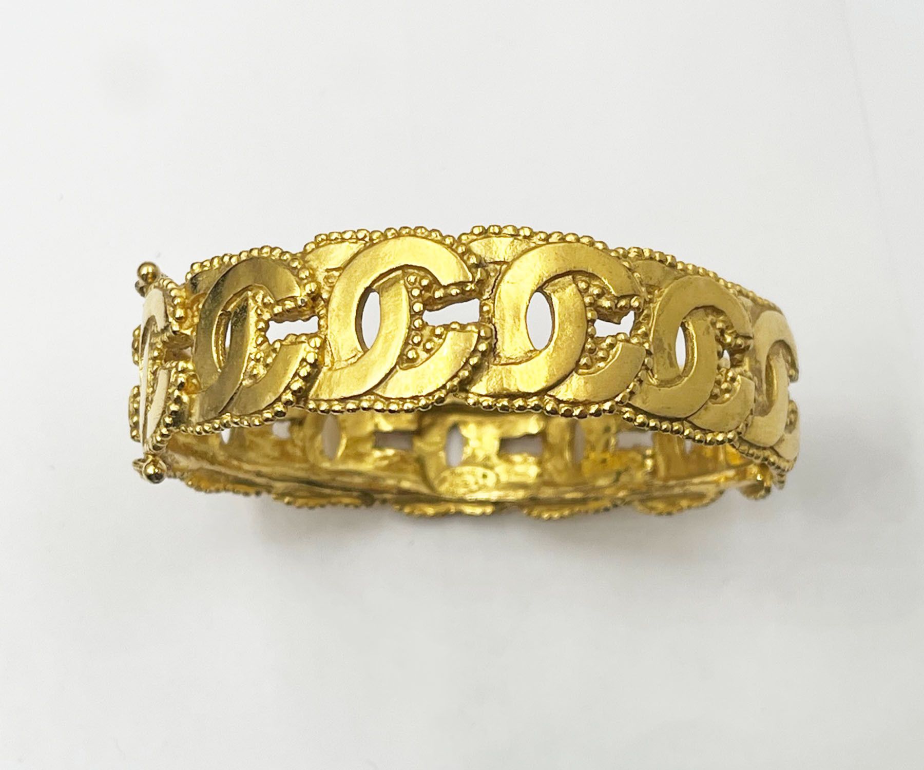 image of Chanel Vintage Gold Plated Multi Cc Dots Bangle Bracelet, Women's