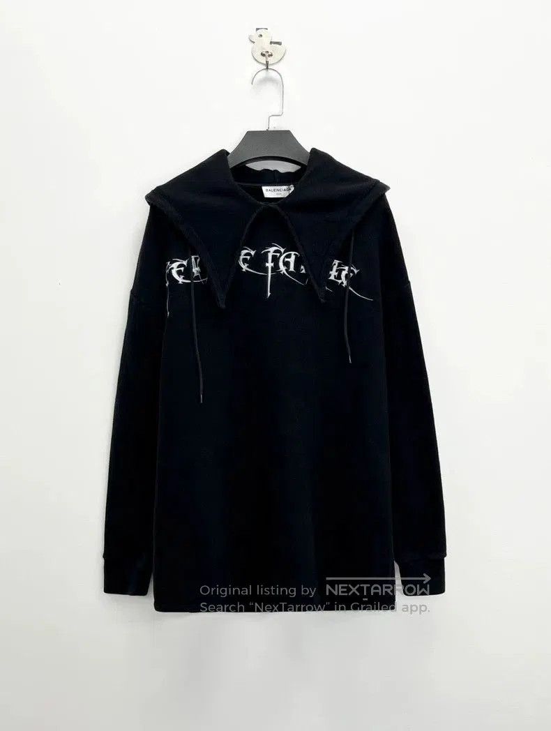 Balenciaga Balenciaga Distressed Logo Embroidered Hoodie. Size US L / EU 52-54 / 3 - 1 Thumbnail