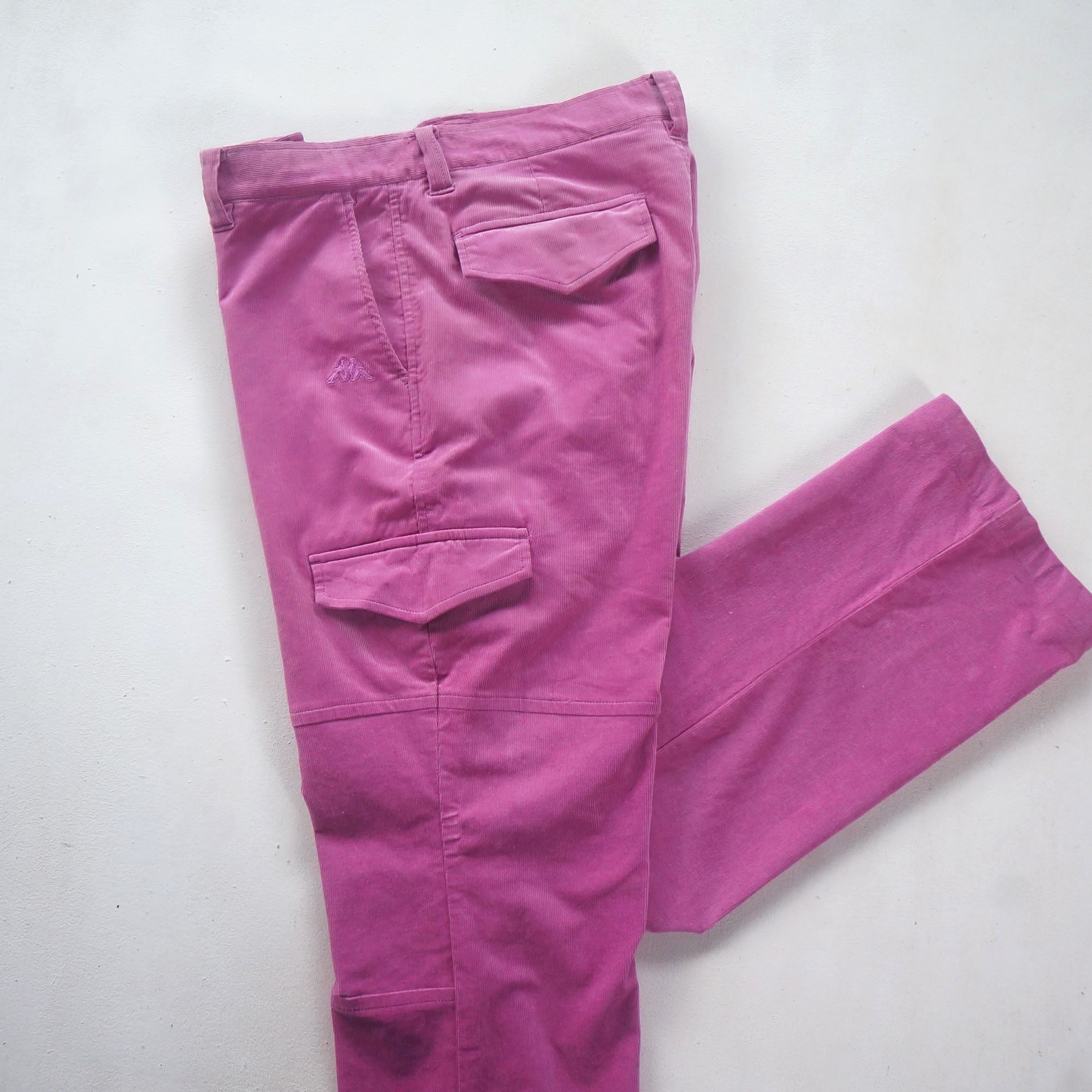 Kappa Kappa Pink Multi Pockets Cargo Corduroy Pants Size 30" / US 8 / IT 44 - 4 Thumbnail