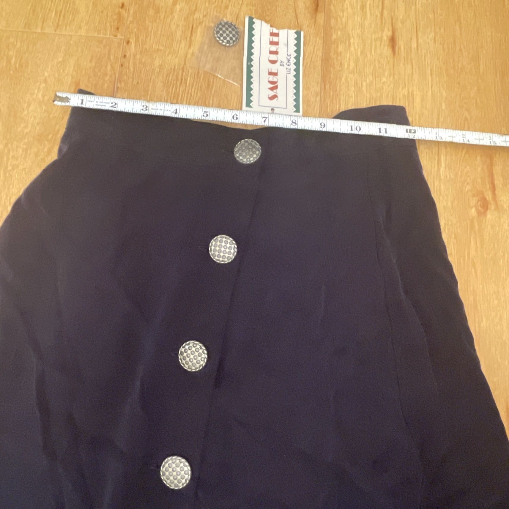 Vintage VINTAGE Sage Creek Liz Ence Maxi Skirt Womens Small Navy Silver Button Front NWT Size 28" / US 6 / IT 42 - 6 Thumbnail